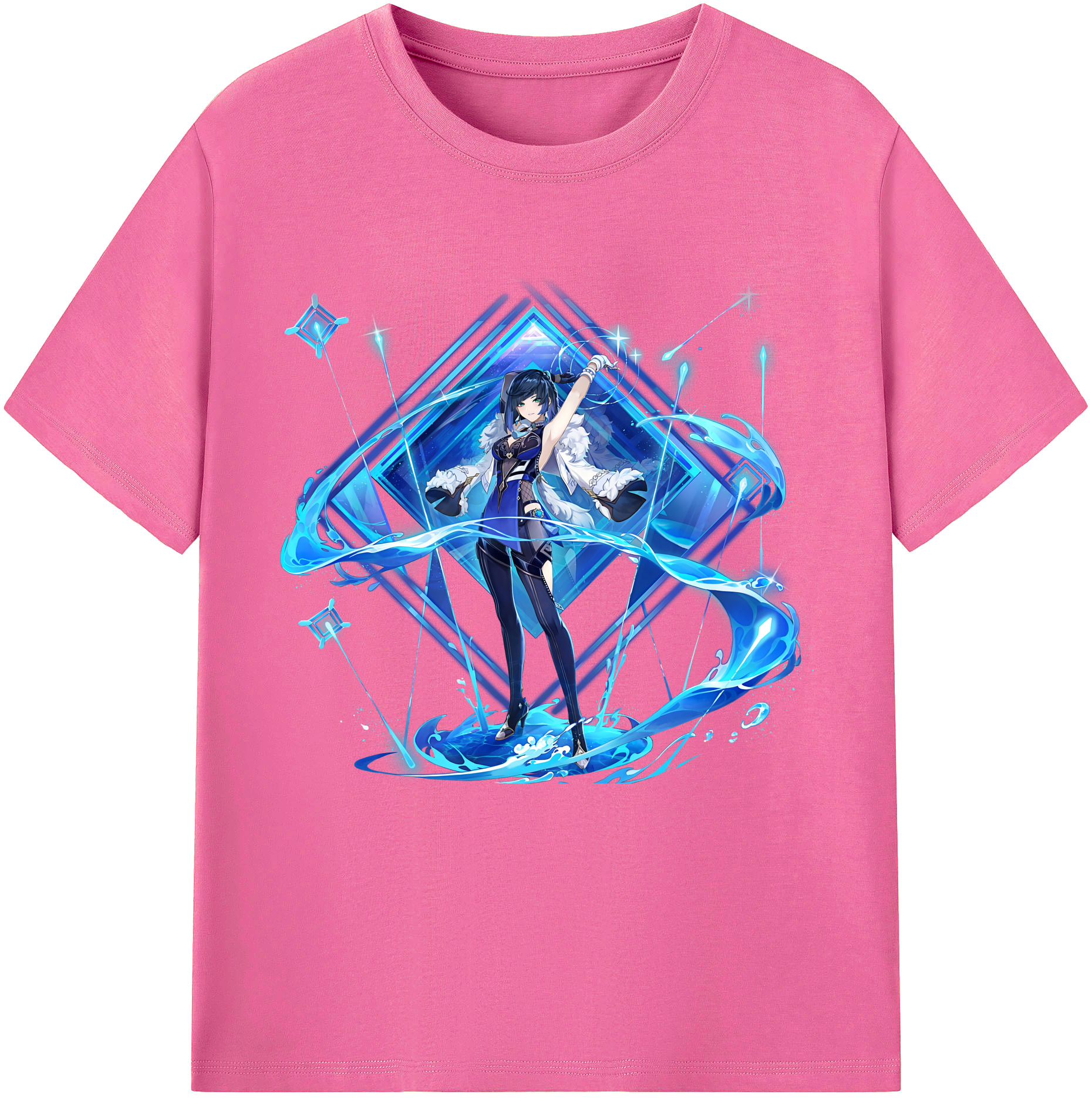 げんし神 夜兰 やらん genshin Yaran レディースカジュアルプリントTシャツ（綿100％）